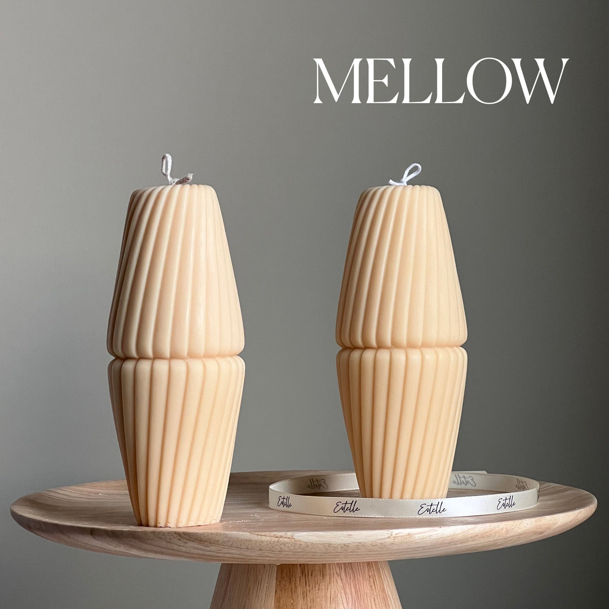 Geometric Soy Pillar Candle: Sculptural Home Decor-4