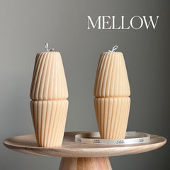 Geometric Soy Pillar Candle: Sculptural Home Decor-4