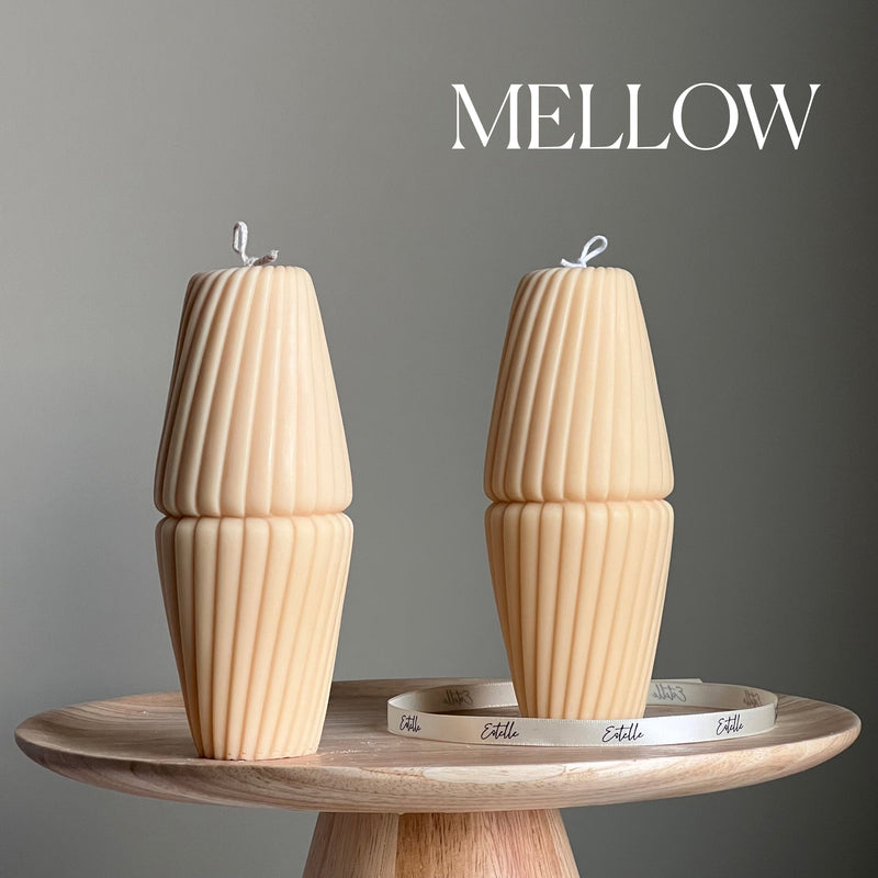 Geometric Soy Pillar Candle: Sculptural Home Decor-4