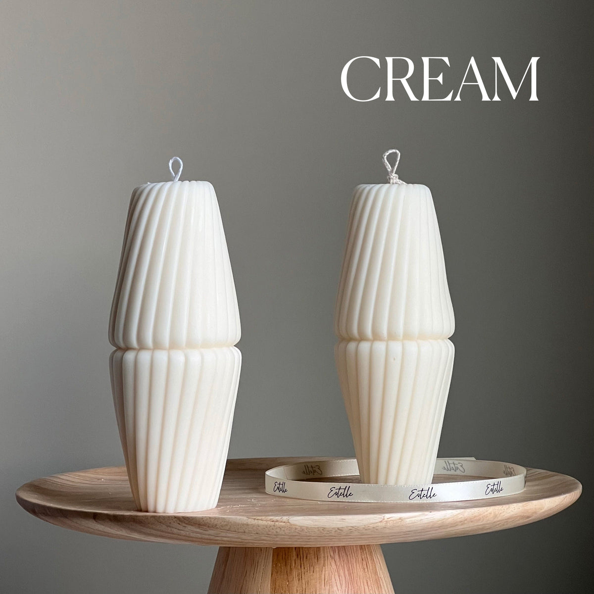Geometric Soy Pillar Candle: Sculptural Home Decor-3