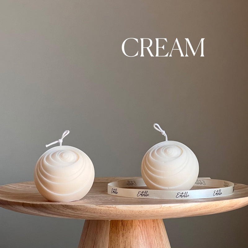 Lined Ball Soy Candle: Sculptural Home Decor-4