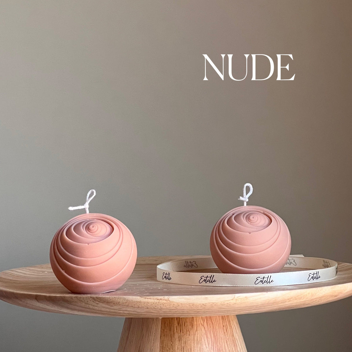 Lined Ball Soy Candle: Sculptural Home Decor-3
