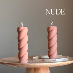 Swirl Soy Pillar Candle: Sculptural Home Decor-2