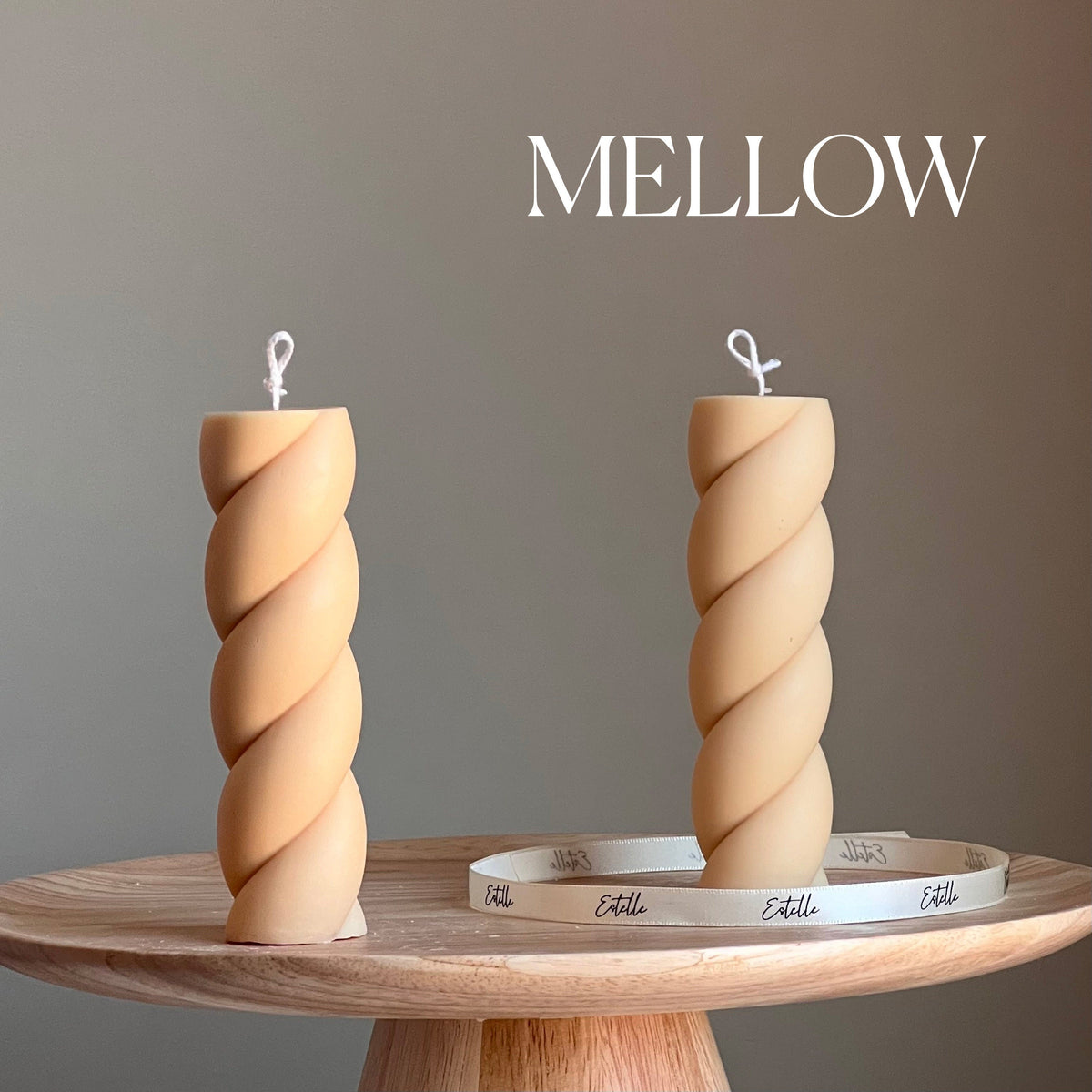 Swirl Soy Pillar Candle: Sculptural Home Decor-4