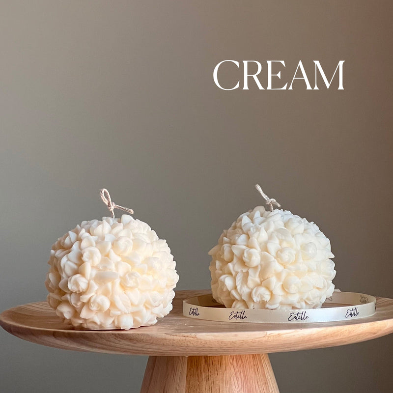 Flower Ball Candle: Handmade Soy Vegan Home Decor-3