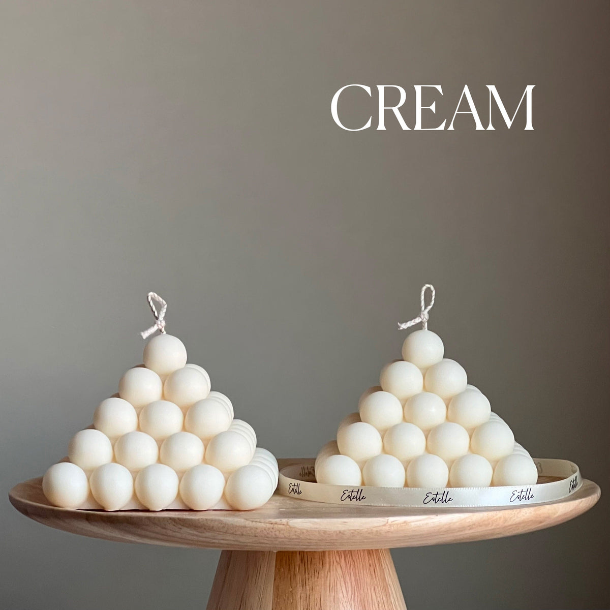 Large Bubble Pyramid Candle: Handmade Soy Vegan Home Decor-3