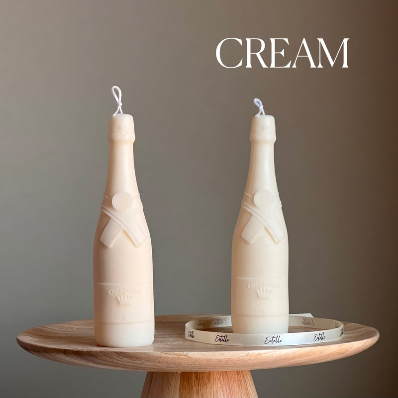 Champagne Bottle Candle: Decorative Soy Pillar Candle-3