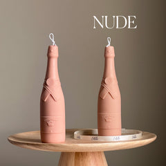 Champagne Bottle Candle: Decorative Soy Pillar Candle-2