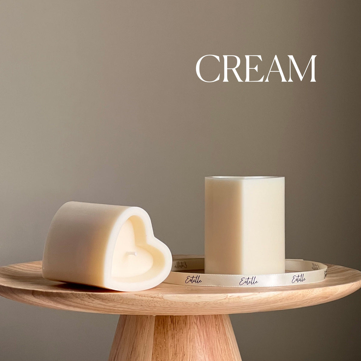 Heart Soy Pillar Candle | Minimalist Home Decor-3