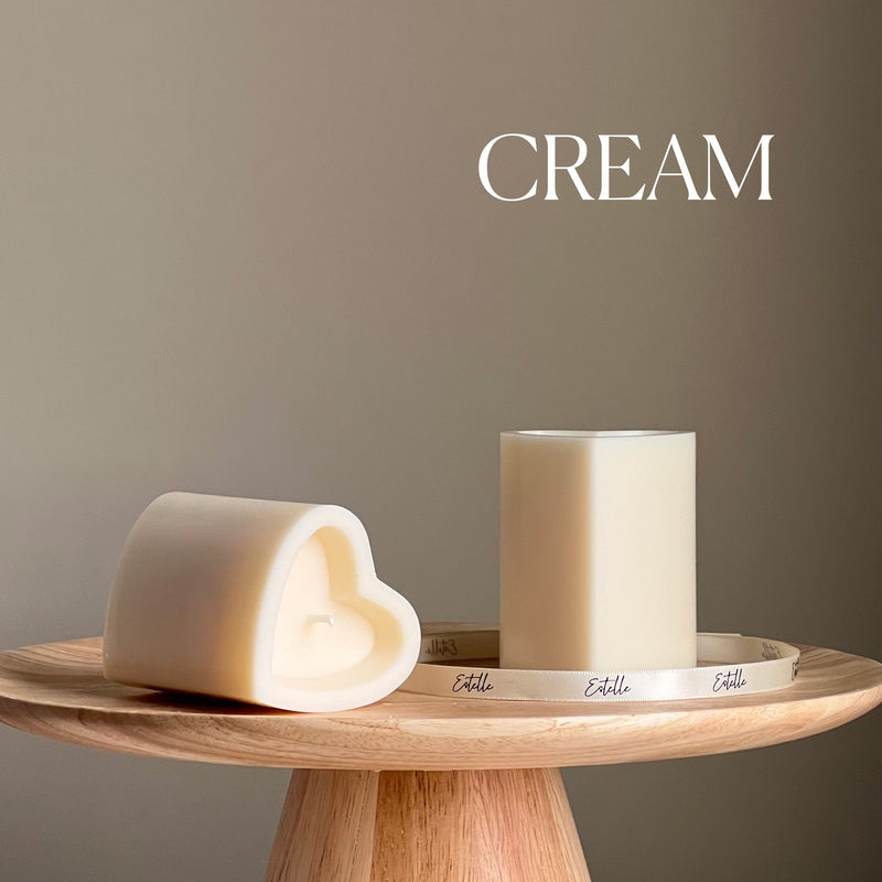 Heart Soy Pillar Candle | Minimalist Home Decor-3