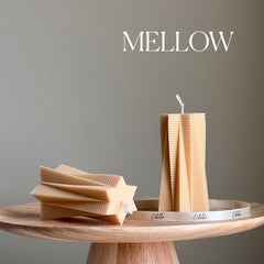Ribbed Star Soy Pillar Candle: Minimalist Home Decor-4