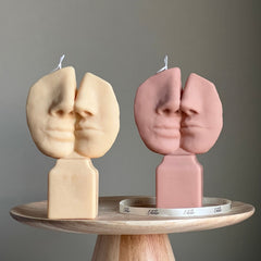 Couple Soy Candle: Handmade Decorative Pillar Candle-1