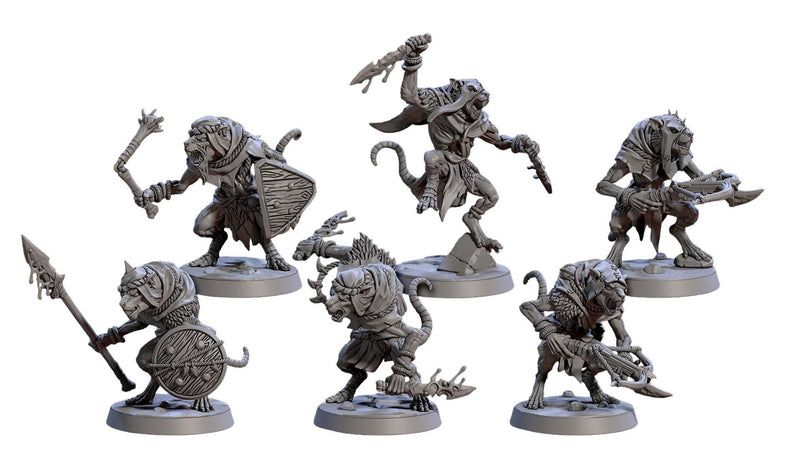 Sandfang Ratkin complete  28/32mm mini set- Artisan Guild | Animal | Rat | Unit | Fighter | Ratfolk | Wizard | Pathfinder | Wargaming | Hero-7