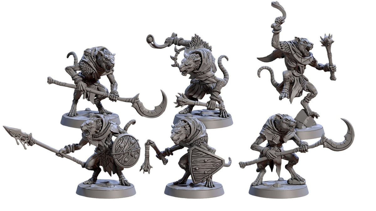 Sandfang Ratkin complete  28/32mm mini set- Artisan Guild | Animal | Rat | Unit | Fighter | Ratfolk | Wizard | Pathfinder | Wargaming | Hero-8