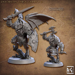 Draconic Shock Troops mini set- Artisan Guild | Dragon | Dragonkin | Dragonborn | Fighter | Barbarian | Ranger | Pathfinder | Wargaming 32mm-6