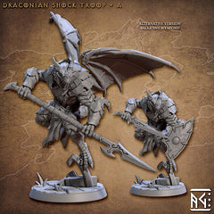 Draconic Shock Troops mini set- Artisan Guild | Dragon | Dragonkin | Dragonborn | Fighter | Barbarian | Ranger | Pathfinder | Wargaming 32mm-3