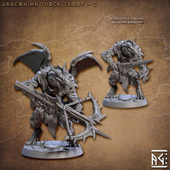 Draconic Shock Troops mini set- Artisan Guild | Dragon | Dragonkin | Dragonborn | Fighter | Barbarian | Ranger | Pathfinder | Wargaming 32mm-5