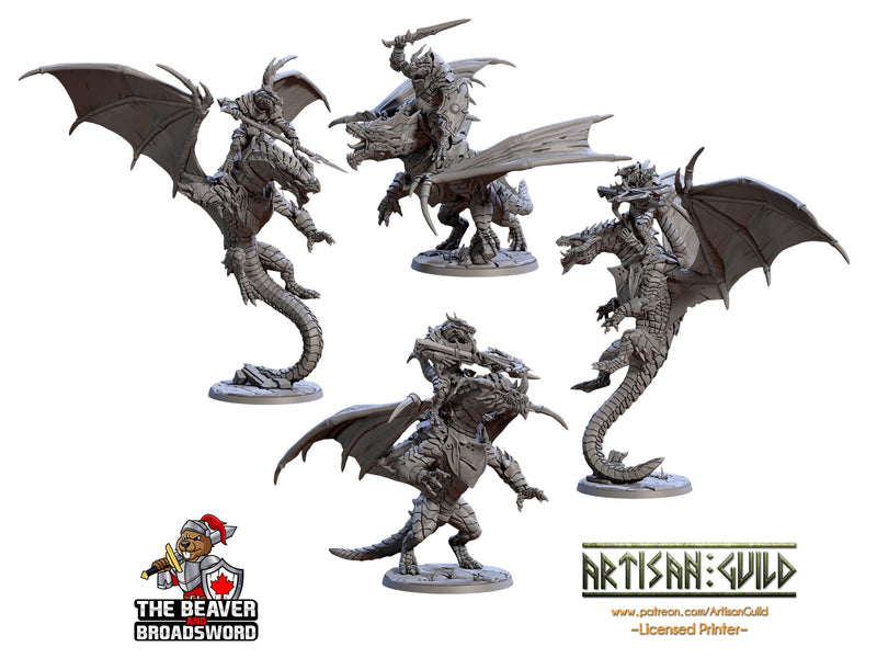 Draconic Assault Dragons mini set - Artisan Guild | DnD | Dragon | Flying | Dragonborn | Fighter | Barbarian | Pathfinder | Wargaming, Drake-1