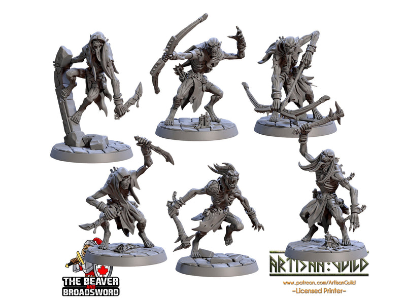 Barrow Ghouls  28/32mm mini set - Artisan Guild | Zombie | Undead | Necromancer | Lich | Monster | Fantasy | Pathfinder | Wargaming | Grave-1