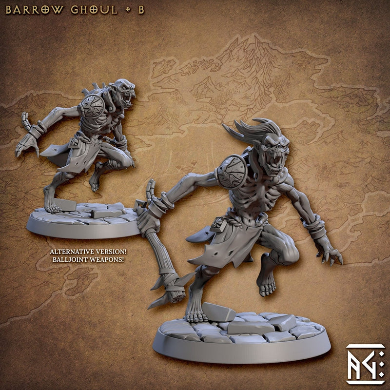 Barrow Ghouls  28/32mm mini set - Artisan Guild | Zombie | Undead | Necromancer | Lich | Monster | Fantasy | Pathfinder | Wargaming | Grave-4