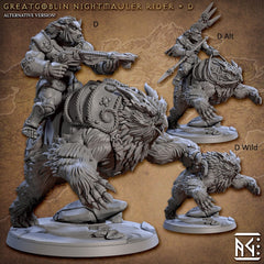 Greatgoblin Owlbear Cavalry Mini Set - Artisan Guild, DnD | Male | Fighter, Animal, Hobgoblin, Pathfinder | Orc | Wargaming | Goblin | Mount-8