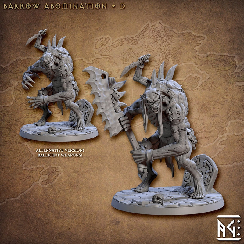 Barrow Abominations  28/32mm mini set - Artisan Guild | Zombie | Undead | Necromancer | Lich | Monster | Fantasy | Pathfinder | Wargaming-6