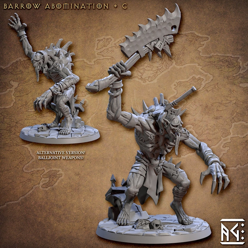 Barrow Abominations  28/32mm mini set - Artisan Guild | Zombie | Undead | Necromancer | Lich | Monster | Fantasy | Pathfinder | Wargaming-5