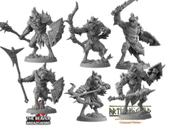 Bonegnasher Gnoll Warriors  28/32mm mini set - Artisan Guild | Monster | Pack | Hyena | Fighter | Desert | Fantasy | Pathfinder | Wargaming-1