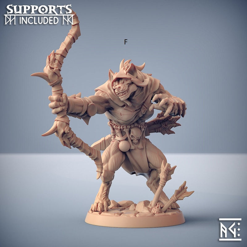 Bonegnasher Gnoll Warriors  28/32mm mini set - Artisan Guild | Monster | Pack | Hyena | Fighter | Desert | Fantasy | Pathfinder | Wargaming-8