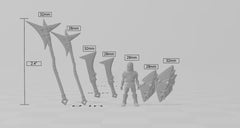 30+ Gnoll Kitbash Weapons  28/32mm mini set - Artisan Guild | Monster | Basing | Custom | Kitbashing | Bits | Sword | Shield | Bow | Halberd-2