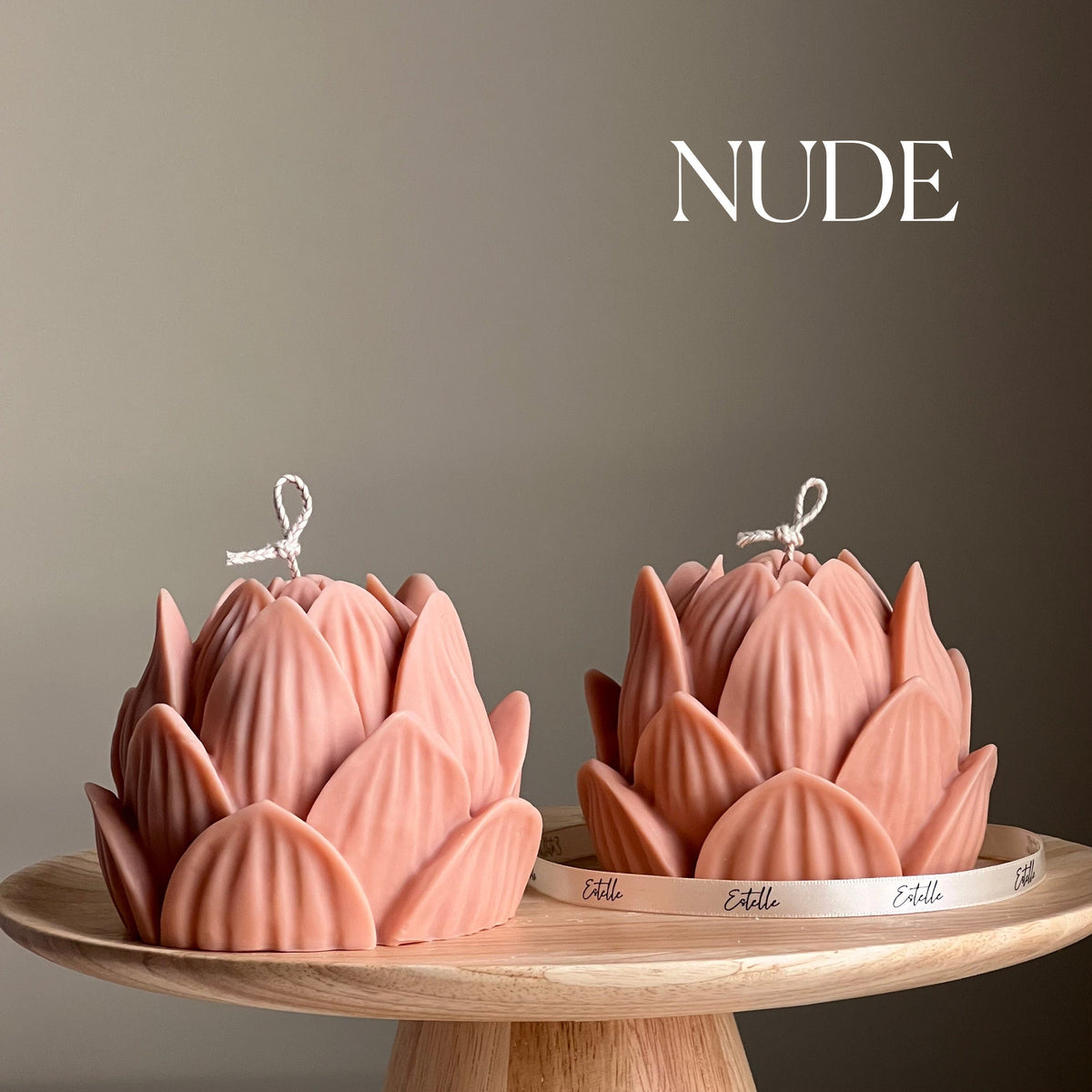 Large Lotus Soy Candle: Handmade Home Decor Gift-2