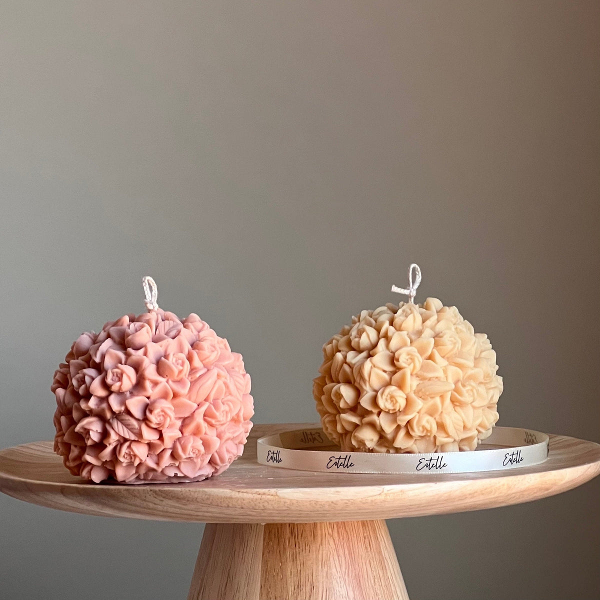 Flower Ball Candle: Handmade Soy Vegan Home Decor-1