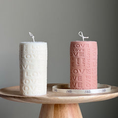 Love Soy Pillar Candle | Custom Scent & Color, Home Decor-1