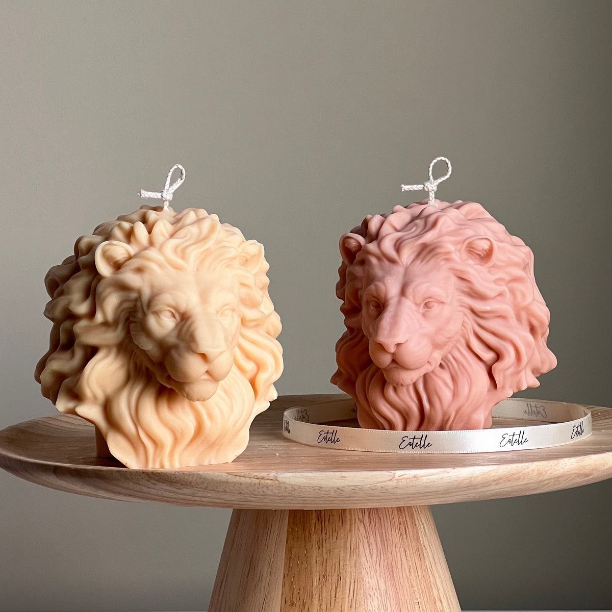 Handmade Lion Candle: Sculptural Soy Wax Animal Candle-1