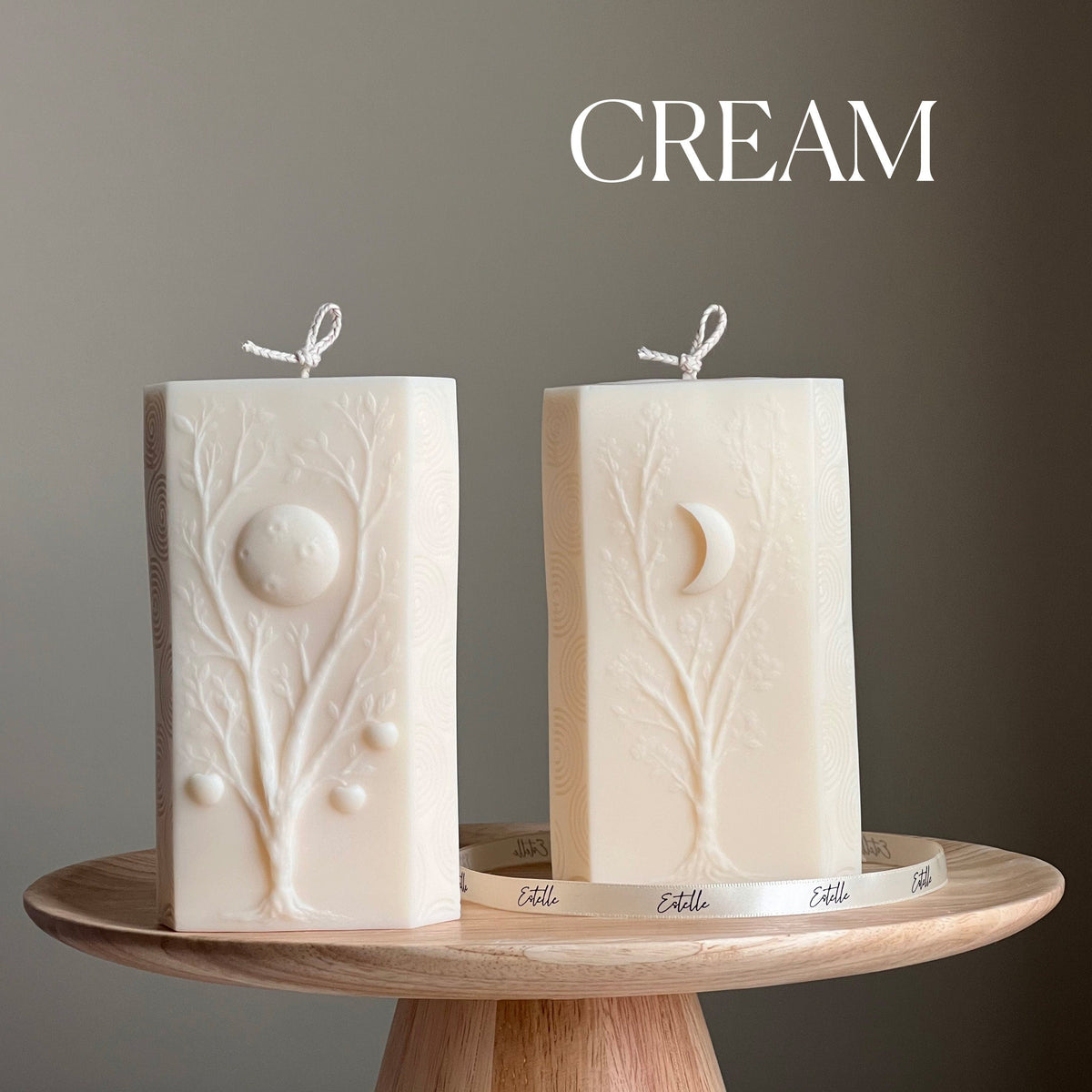 Moon Seasons Triangle Soy Candle | Handmade Pillar Candle-3