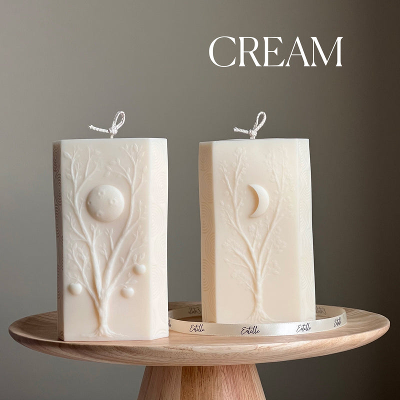 Moon Seasons Triangle Soy Candle | Handmade Pillar Candle-3