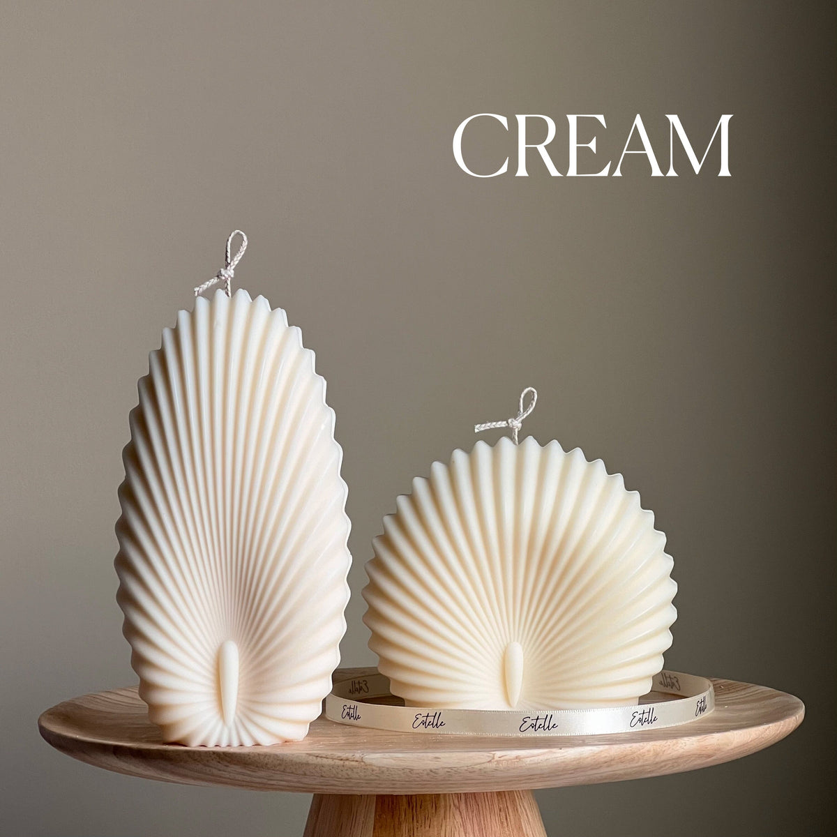 Sea Shell Candle Duo: Decorative Soy Wax Clam Shell Candles-3