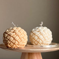 Handmade Yarn Ball Candle: Trendy Rope Vegan Home Decor-1