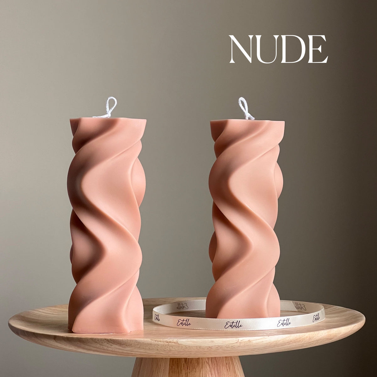 Handmade Wavy Pillar Candle | Aesthetic Home Decor-2