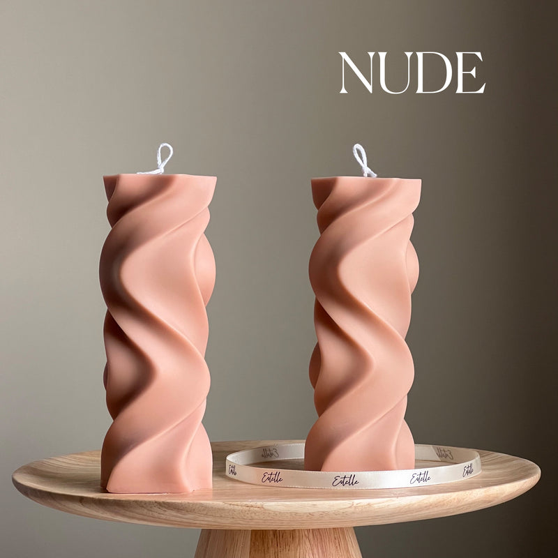 Handmade Wavy Pillar Candle | Aesthetic Home Decor-2
