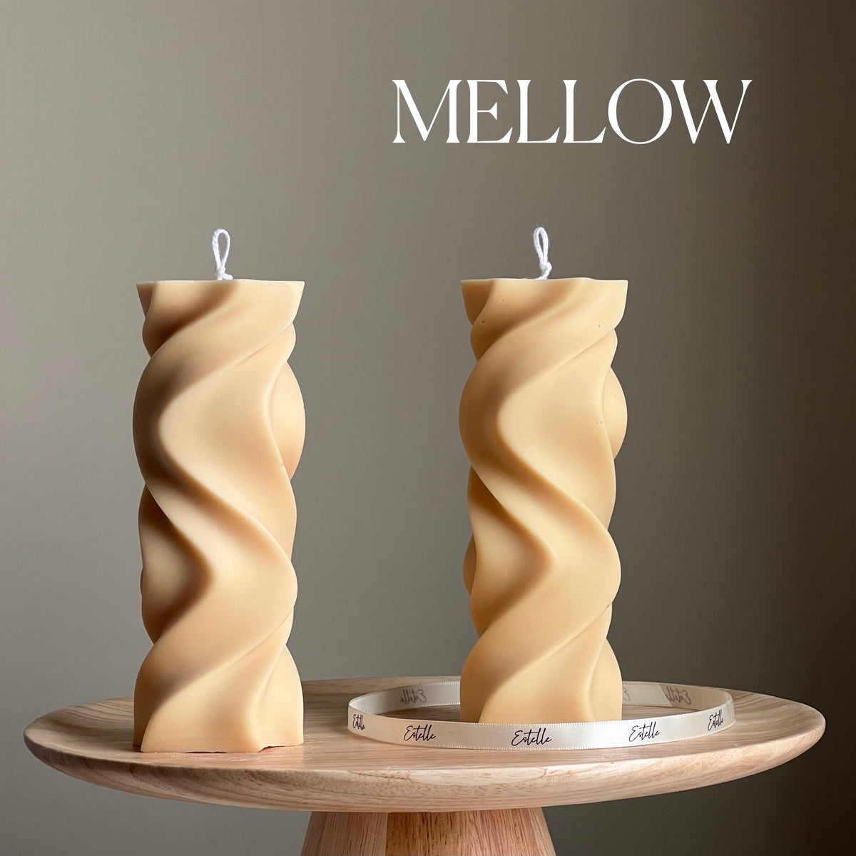 Handmade Wavy Pillar Candle | Aesthetic Home Decor-4