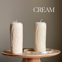 Mother Mary Soy Pillar Candle: Sculptural Catholic Candle-3