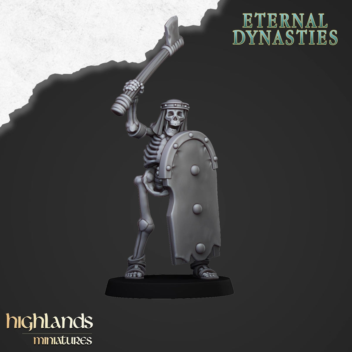Ancient Skeletons with Melee Weapons - Highlands Miniatures | Undead | Skeleton | Lich | Ancient | Desert | Fantasy | Pathfinder | Wargaming-5