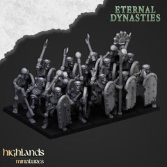 Ancient Skeletons with Melee Weapons - Highlands Miniatures | Undead | Skeleton | Lich | Ancient | Desert | Fantasy | Pathfinder | Wargaming-1