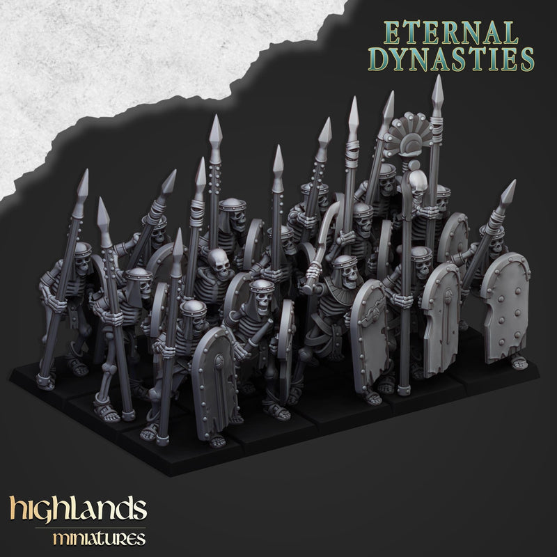 Ancient Skeletons with Spears - Highlands Miniatures | Undead | Skeleton | Lich | Ancient | Desert | Fantasy | Pathfinder | Wargaming-1