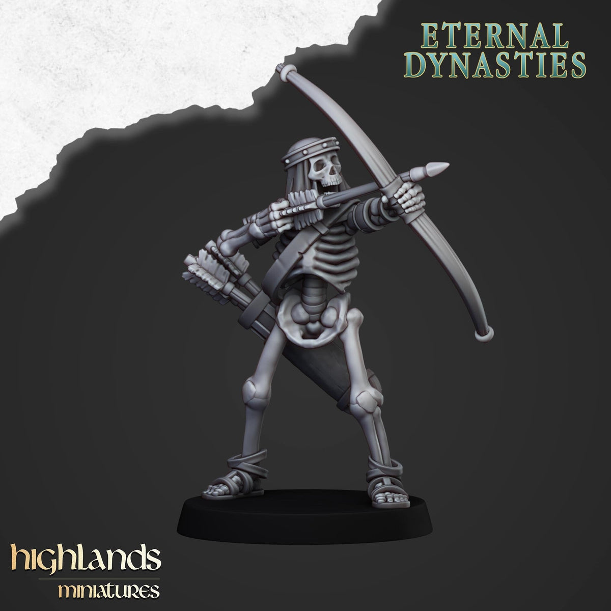 Ancient Skeletons with Bows - Highlands Miniatures | Undead | Skeleton | Lich | Ancient | Desert | Fantasy | Pathfinder | Wargaming-6