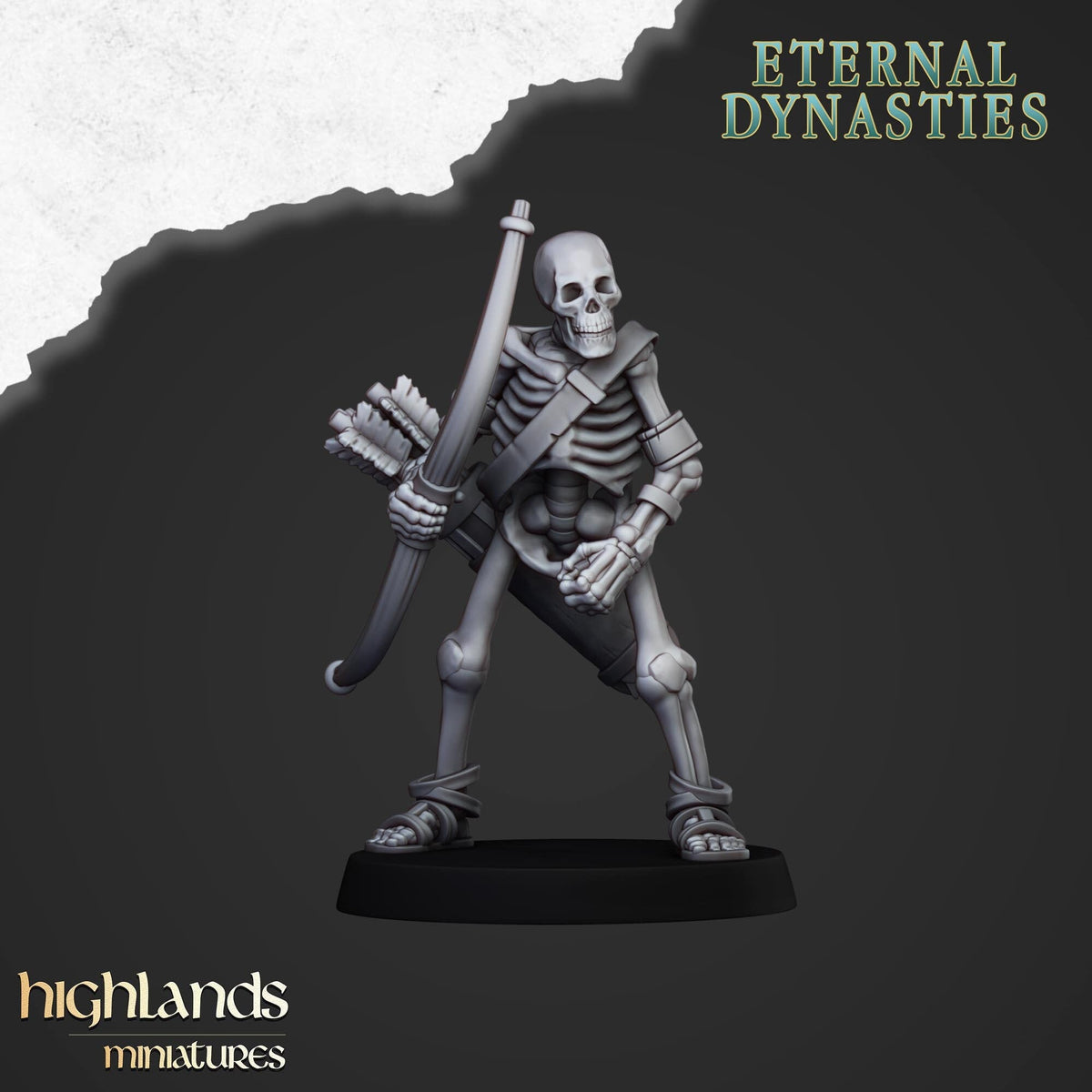 Ancient Skeletons with Bows - Highlands Miniatures | Undead | Skeleton | Lich | Ancient | Desert | Fantasy | Pathfinder | Wargaming-8