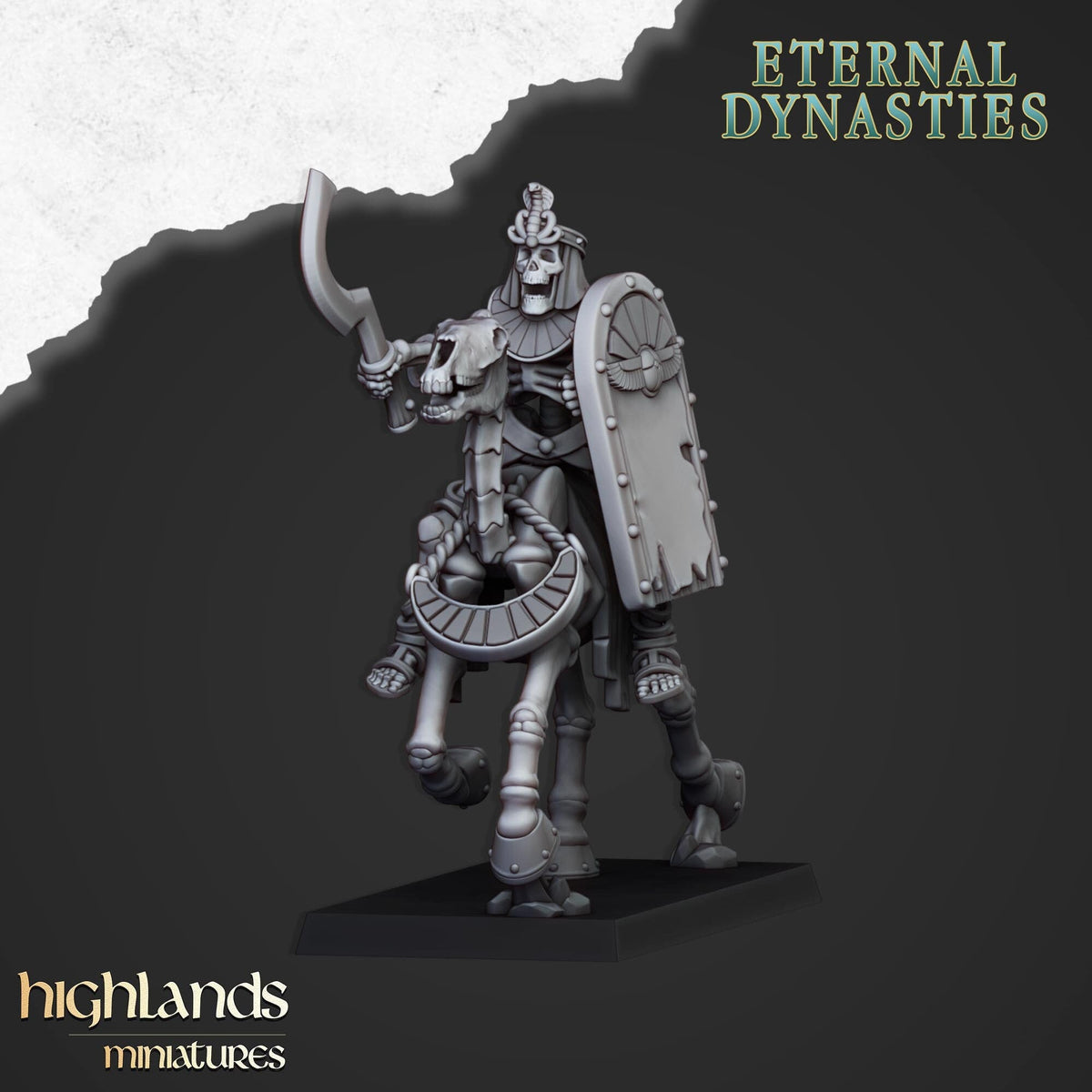 Ancient Skeletal Cavalry with Spears - Highlands Miniatures | Undead | Skeleton | Lich | Horse | Desert | Fantasy | Pathfinder | Wargaming-7