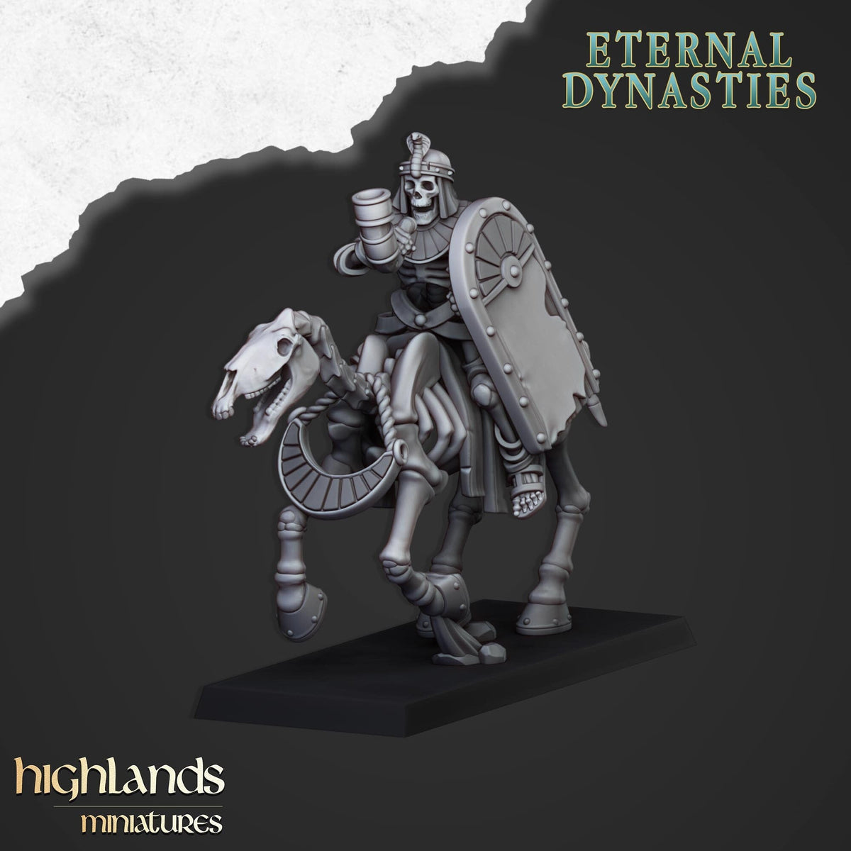 Ancient Skeletal Cavalry with Spears - Highlands Miniatures | Undead | Skeleton | Lich | Horse | Desert | Fantasy | Pathfinder | Wargaming-8