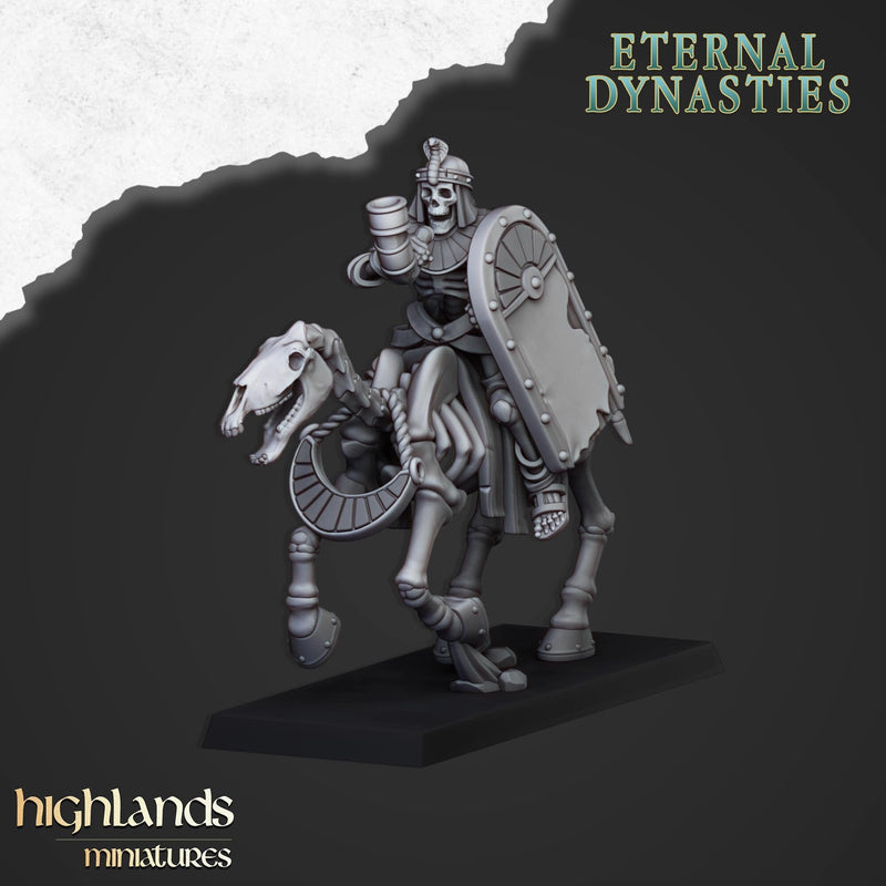Ancient Skeletal Cavalry with Spears - Highlands Miniatures | Undead | Skeleton | Lich | Horse | Desert | Fantasy | Pathfinder | Wargaming-8